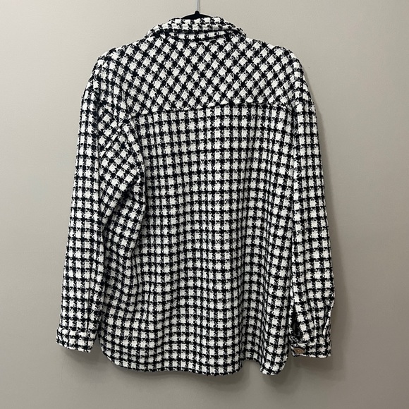NWOT- Fall Checkered Black and White Blazer Jacket - Size Large - Picture 5 of 6